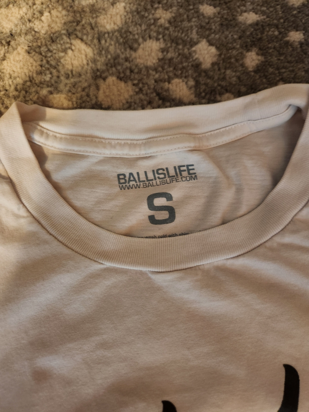 Men's White Graphic Tee- Ballislife - Picture 2 of 2